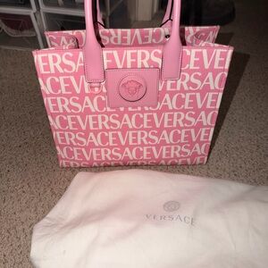 Versace Pink Logo Tote